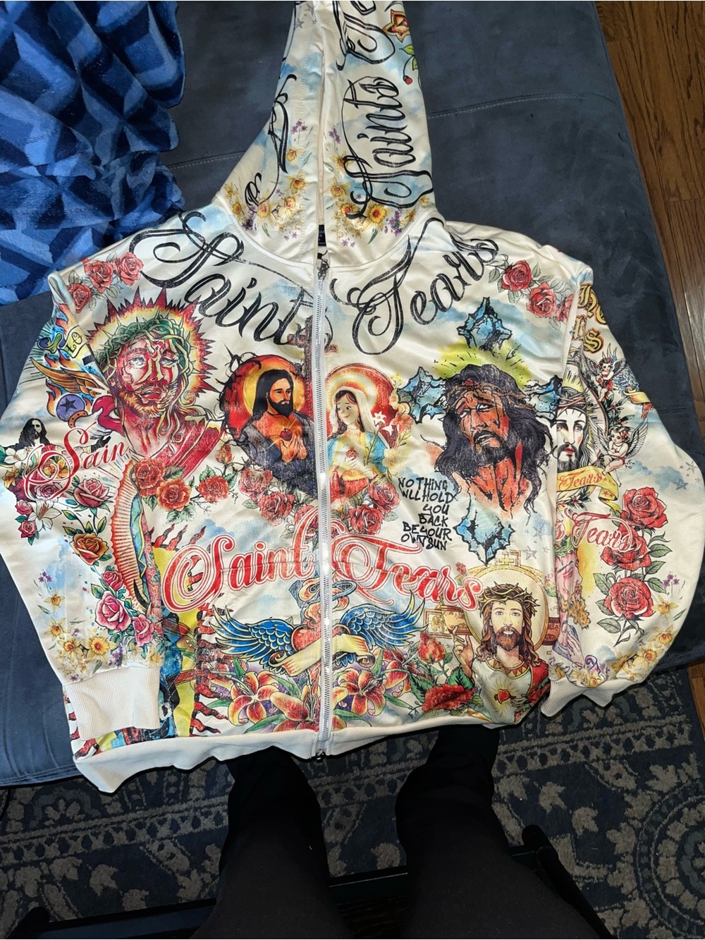 Multicolor Printed Hoodie Jacket - Men's